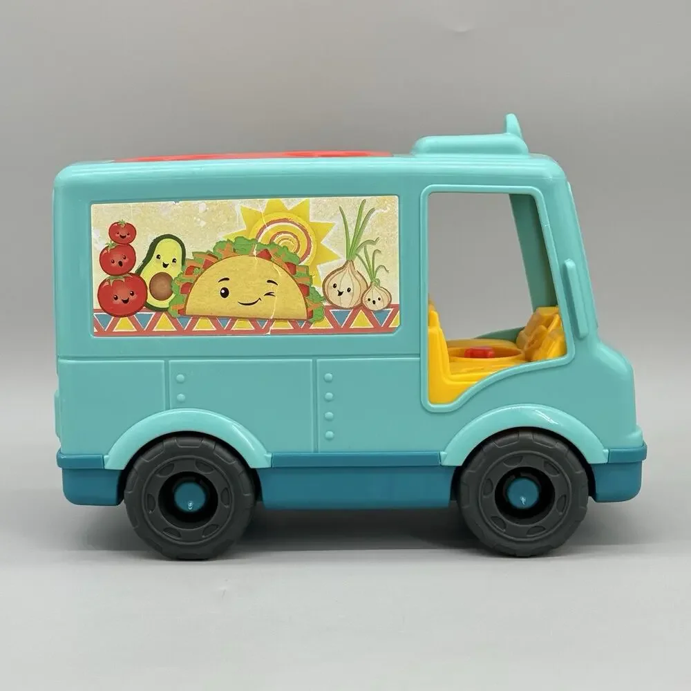 Fisher Price Little People Food Truck Taco Truck Sounds + 3 Figures Works